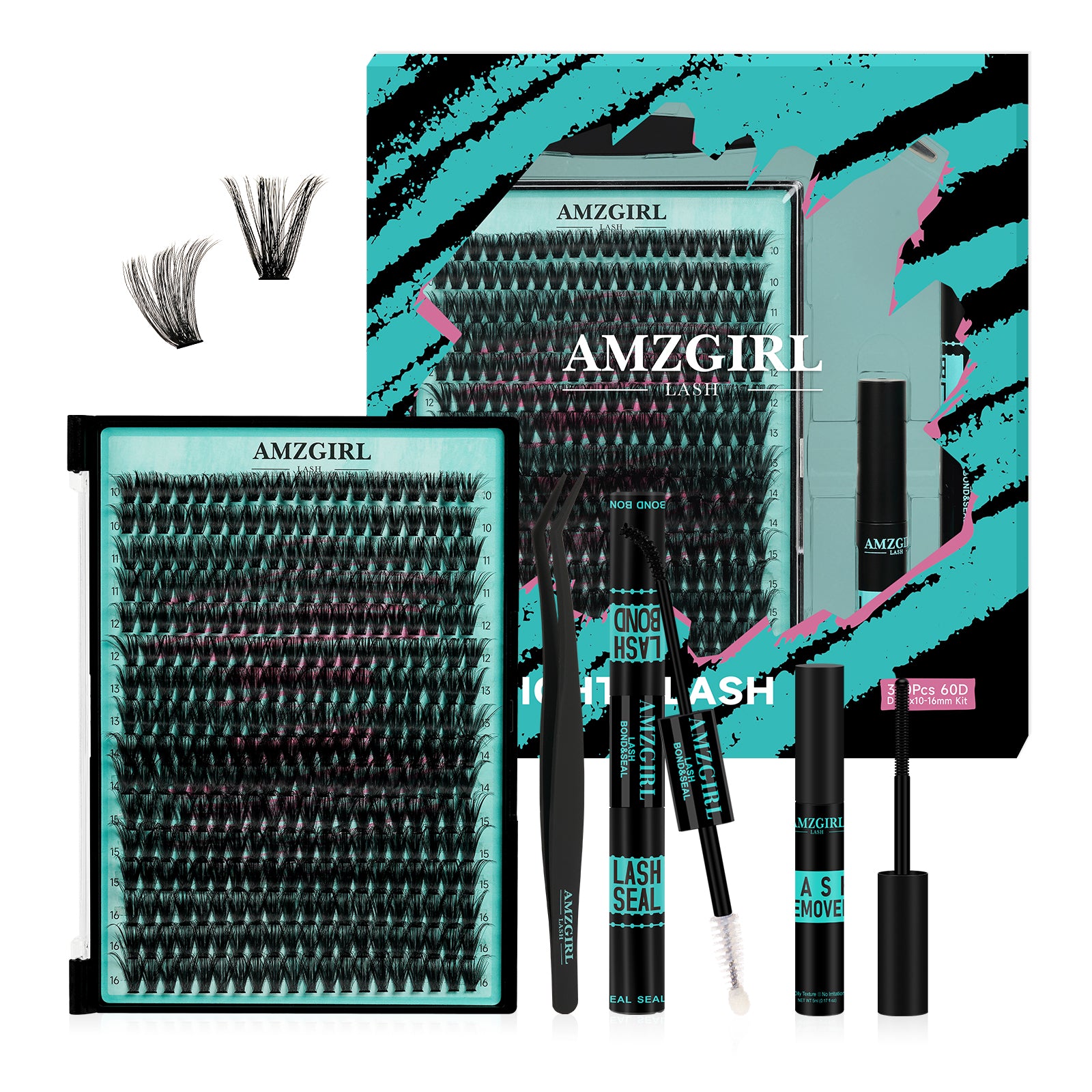 AMZGIRL Lush Volume DIY Individual Lashes Clusters Kit 320Pcs